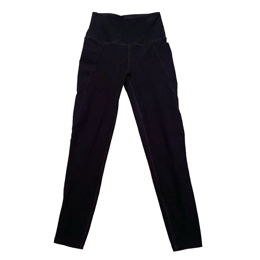 Beyond Yoga Leggings Womens S 20.5x23 Black Spacedye High Waisted Capri Pockets